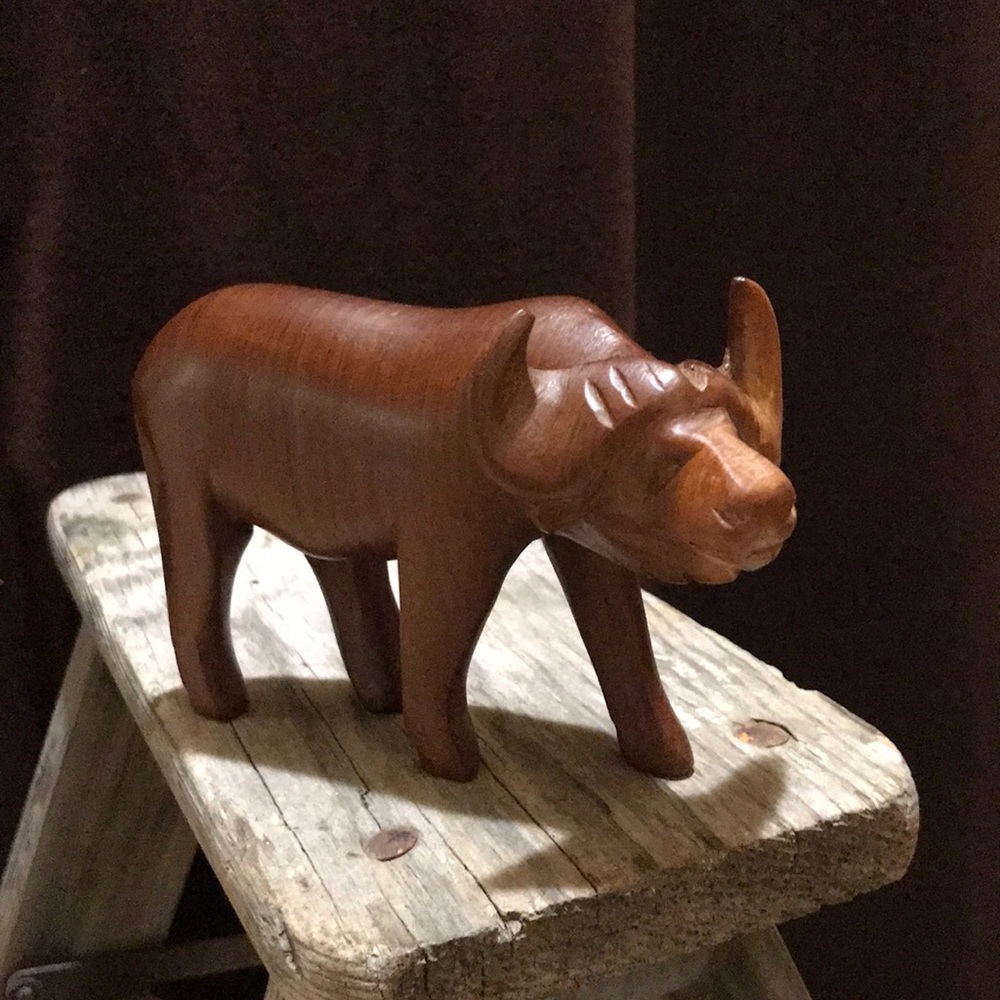 Vintage Hand Carved Wooden Water Buffalo